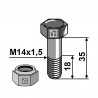 Schraube mit Sicherungsmutter M14x1,5x35 30-1435