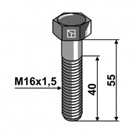 Śruba z łbem sześciokątnym M16x1,5X55 51-1655