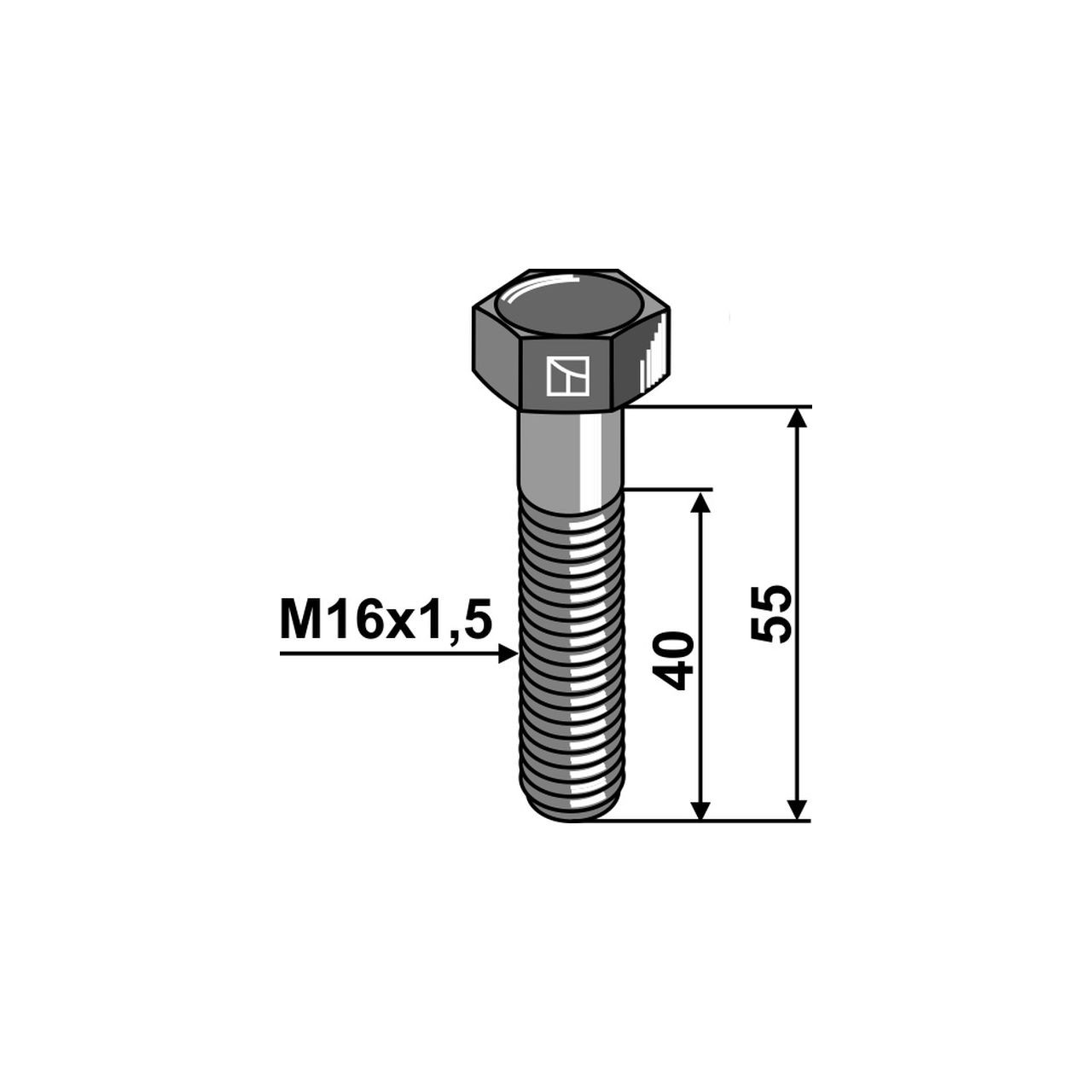 Śruba z łbem sześciokątnym M16x1,5X55 51-1655