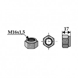 Selbstsichernde Sechskantmutter M16x1,5 51-MU16-1