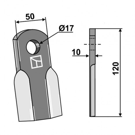 Nóż prosty AGRICOM 63-CEL-26