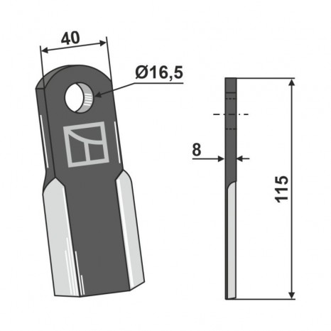 Nóż prosty AGRICOM 63-CEL-29