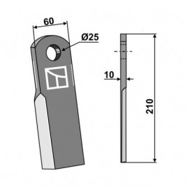 Nóż prosty LAGARDE 63-ZZZ-30