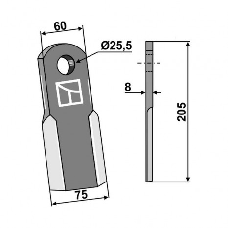 Nóż prosty PALLADINO 63-PEG-36