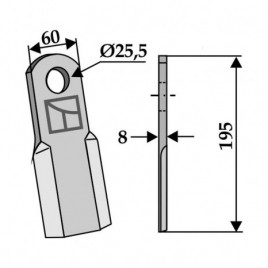 Nóż prosty SOVEMA 63-SIC-04