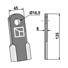 Nóż prosty TERRANOVA 63-MAS-58