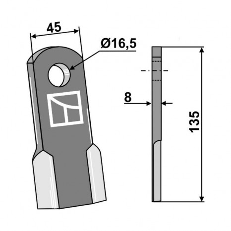 Nóż prosty TERRANOVA 63-MAS-58