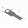 Schlegelmesser 3-seitig mit Buchse CLAAS 7557871 technische Zeichnung