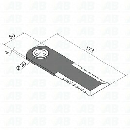Schlegelmesser mit Buchse CLAAS 7558750 technische Zeichnung