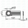 Schlegelmesser für Mais OLIMAC DRAGO GT 16061 technische Zeichnung