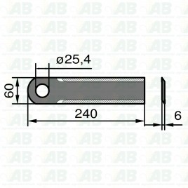 Schlegelmesser für Mais CAPELLO 03202100 technische Zeichnung