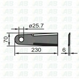 Schlegelmesser für Mais CAPELLO 03202103 technische Zeichnung
