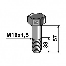 Śruba sześciokątna z gwintem drobnym - M16x1,5x57 51-1657
