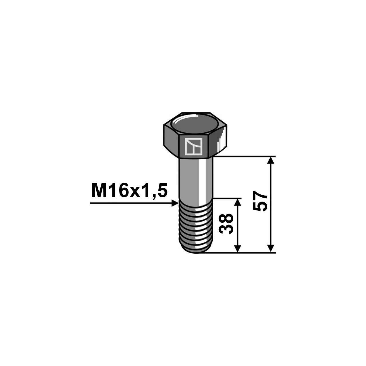 Sechskantschraube mit Feingewinde M16x1,5x57 51-1657